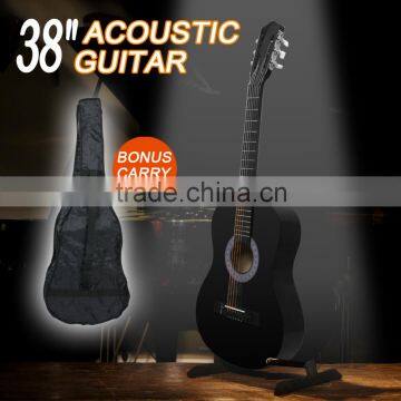 Beginners 38" Acoustic Guitar Wooden Classical Guitar Steel String W/Bag photo-3