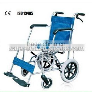 Hot Sale Wheelchair Blue Stainless Steel Wheelchair Canvas Material Wheelchair