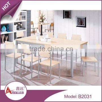 Foshan imported latest luxury modern wood 8 seater long narrow dining table and chairs