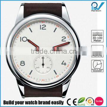 Tempered red hand sapphire crystal glass watch diameter 40 mm thickness 9mm stainless steel case watch