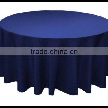 100% polyester navy blue plain satin fabric round tablecloth