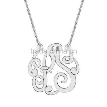 2016 Personalized Monogram Any initial letter necklace sterling silver .925 silver pendant Monogram necklace