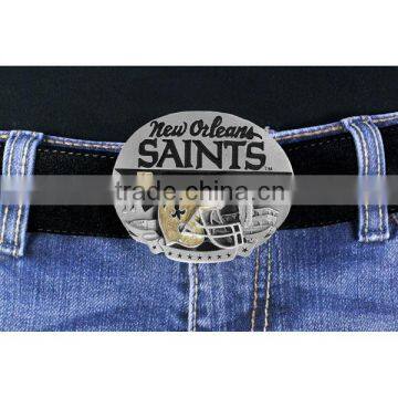 Lead & Nickel Free New Orleans "Saints" Logo Silver Tone Belt Buckle