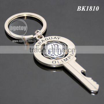 Paraguay Olimpia Souvenirs Key Shaped Spinning Metal Novelty Bottle Opener Keychain