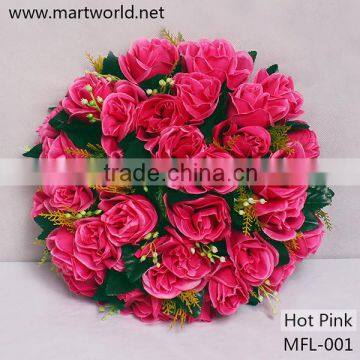 2016 hot new hot pink artificial wedding rose flower for wedding,party,home&hotel decoration(MFL-001)