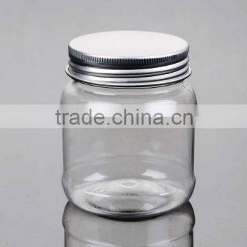 250g wide mouth PET food jar with aluminum screw cap