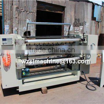 High speed plastic film roll slitting and rewindingmachine