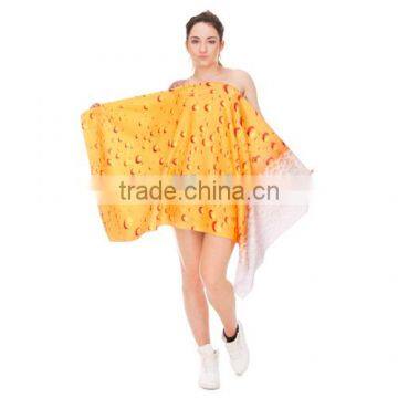 wholesale cheap digital print 3D print cerveza 100% cotton high quality printed beach towel