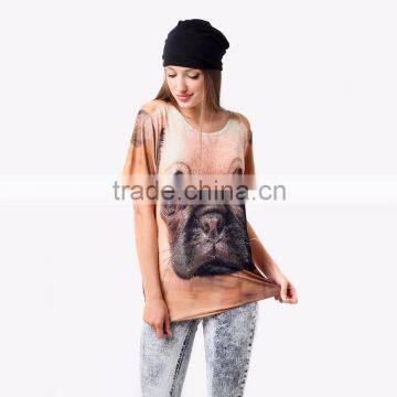 Top Selling Low MOQ Custom Wholesale Fashion Plus Size Pug Printed T-shirt for Ladies Fashion Wear Quality Choice photo-5