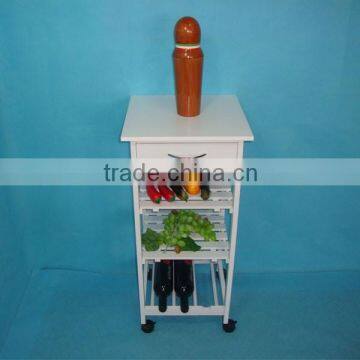 MDF Kitchen Cart with Drawer and Wheels