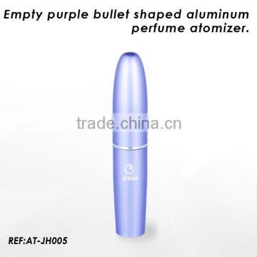 5ml Empty purple bullet shaped aluminum perfume atomizer