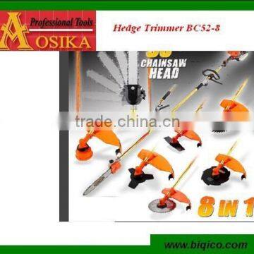 Long reach hedge trimmer 8 in 1 multi-function garden tools set BC52-8 CE approved