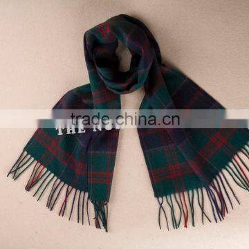 Wool Cashmere Scottish Tartan Scarf