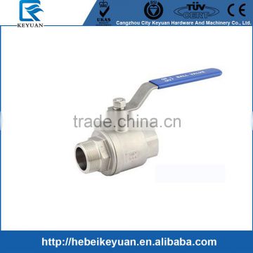 1000wog stainless steel 2 piece M/F ball valve 2inch