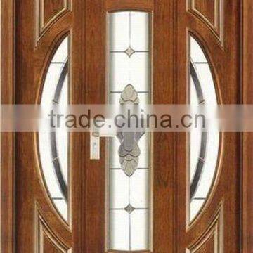 Exterior American New Design Wooden Doors With Side Lites DJ-S9641