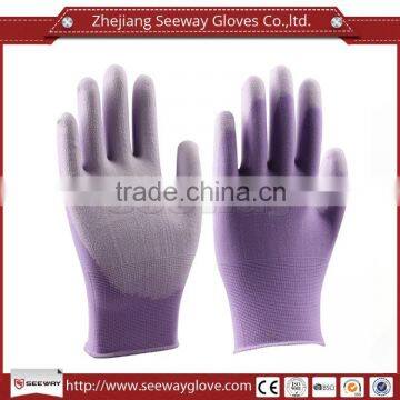 SEEWAY 15gauge Cleanroom Nylon and PU Palm Coated Working Gloves