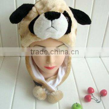 100% polyester plush animal cap