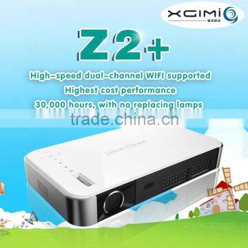 fiber optic mini wall image projector 1080p built-in dual wifi