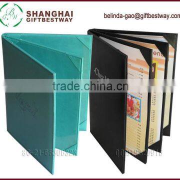 4 Folder PU Leather Menu Cover Leather Menu Holder photo-2