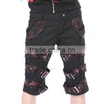 GLP PUNK VISUAL KERA BLACK BONDAGE SHORT PANTS 71216