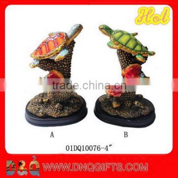 Hand painted singer sea turtle statue