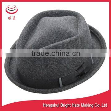 Brim Curling Mix Grey Fedora Hat Manufacture