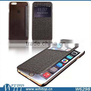 Flip PU Leather Case with Window for iPhone 6 Plus 5.5", Window View Smart Case for iPhone 6 Plus