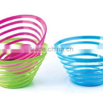 PLASTIC SPIRAL FRUIT SALAD BOWLS WITH 10 INCH