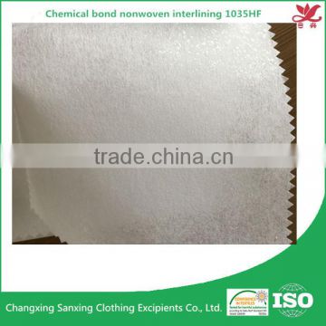 Non woven interlining chemical bond 1035HF adhesive fabric for interlining