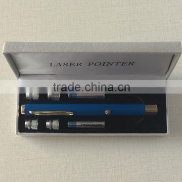 Portable 5-30mW 405nm purple laser pen pointer with star caps