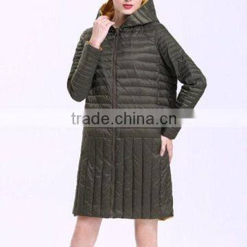 First class eroupean brand long woman winter reversible waterproof coat with hood