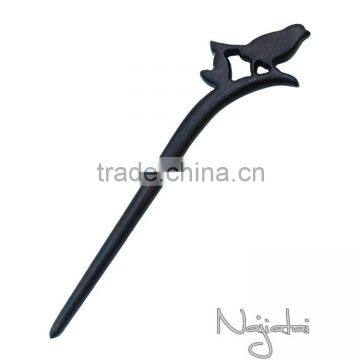 Not Flowers Black Bird Japanese Vintage Wooden Hairpin Hair Stick