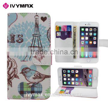 Customerfirst Design Butterfly PU Feather Wallet Folio Leather Flip Case Cover With Card Id Slot and Wrist Strap for Iphone 6 photo-4