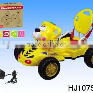 Lion baby car, b/o storage battery car toy with light and music