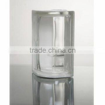 wall corner use special-shaped clear glass block with CE,ISO f for building decoration