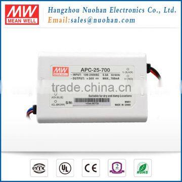 Meanwell single output APC-25-700 25w constant current led driver 700ma