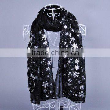 Snowflake Pattern Scarf Voile Scarves 180*90 Pashmina Shawls Muslim photo-2