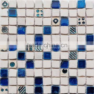 Marble&Crystal Glass Mosaic Tile for Wall Decoration LUX-35