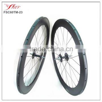 Full carbon track bike wheels 60mm carbon tubular fixed gear wheels 20H 24H UD matt rims coating