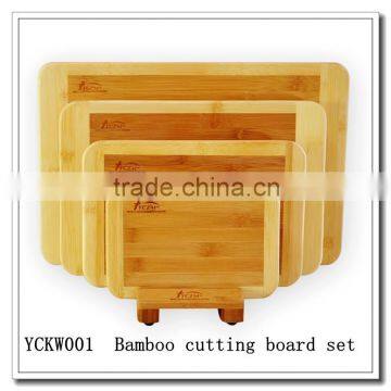 two-tone 4 pcs Bamboo Cutting Board Set with stand
