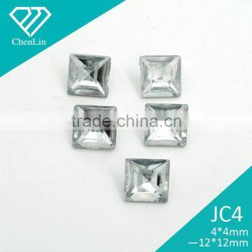 JC4 square folied mirror faceted point back acrylic jewels rhinestones DIY fashion decoration, craft fitting garment bags