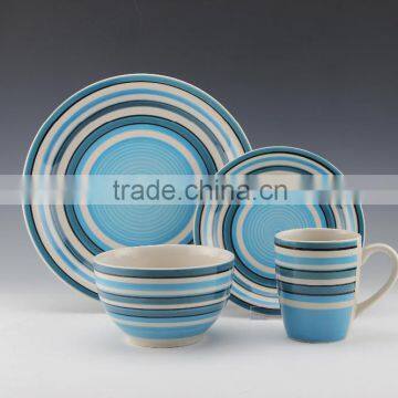 16pc stoneware hand painted dinnerset service for 4/ AB grade/high quality