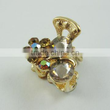 Fashion Gold Yellow Rhinestone Alloy Hair Claw Hair Clip Jaw Hairpin