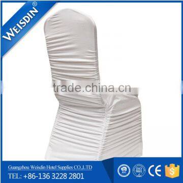 Luxury polyester ruffled spandex chair cover for wedding or banquet wholesale