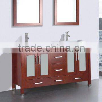 Modern solid oak wood bathroom vanity