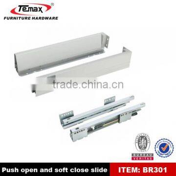 push open and soft close metal drawer