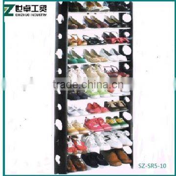 10 tier 30 pairs folding steel pipe shoe rack