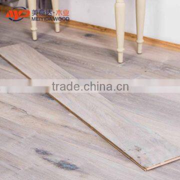Engineered Oak 190mm x 20-6mm Smoked Handscraped White Oiled Wood Flooring