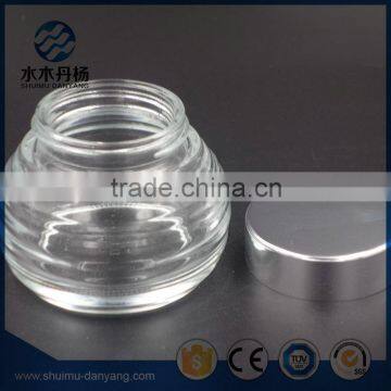 110ml fancy clear screw cap cosmetic cream glass jar