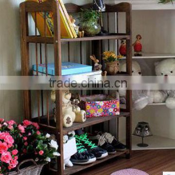 Chinese handcraft solid wooden 4-tiers bookcase can storage shoes and sundries                        
                                                Quality Choice